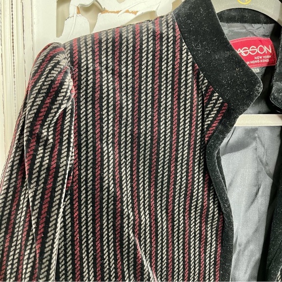 Vintage Sasson Striped Velvet Jacket - Picture 1 of 4